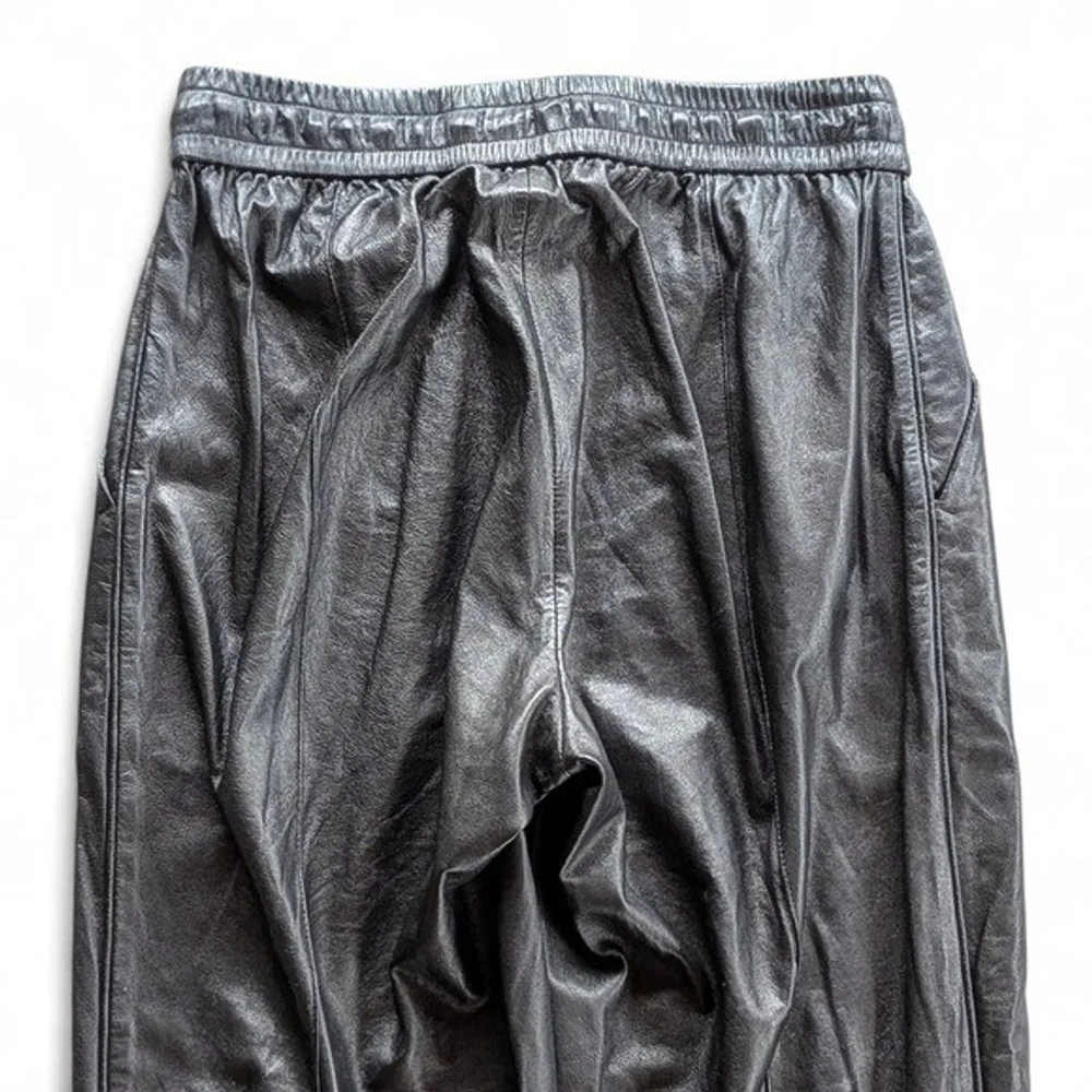 Rag & Bone Black Lambskin Leather Drawstring Pants Size XS